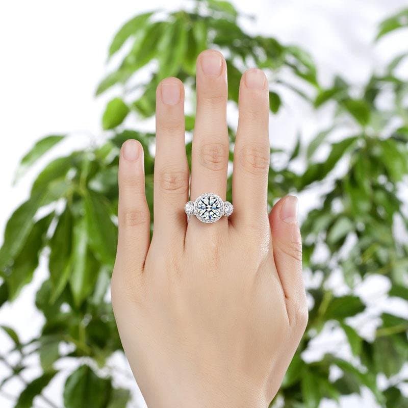 Three-Stone Vintage Victorian Art Deco 3.5 Ct Ring