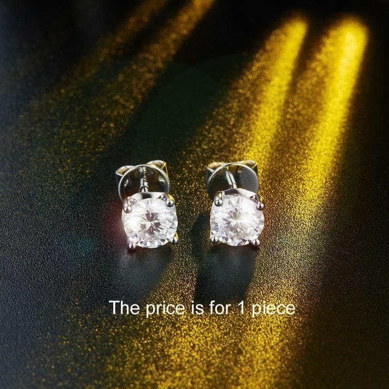 1 Carat Moissanite Diamond Men's Earrings (1 Piece)