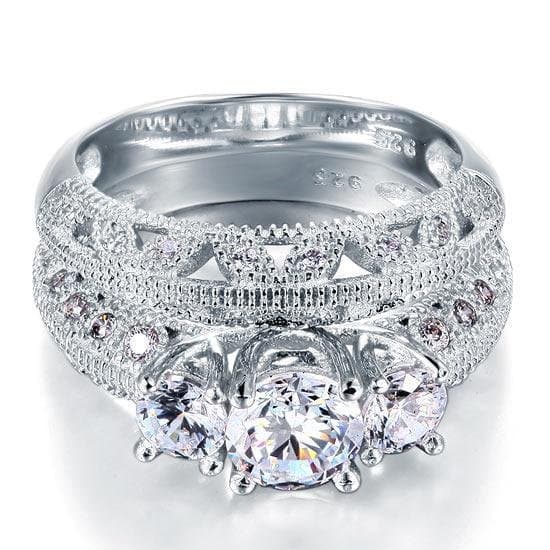 Vintage Style Victorian Art Deco 1.5 Carat Created Diamond 2-Pcs