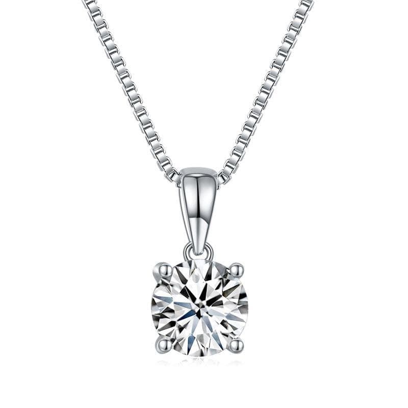1 Carat Moissanite Diamond Pendant Necklace