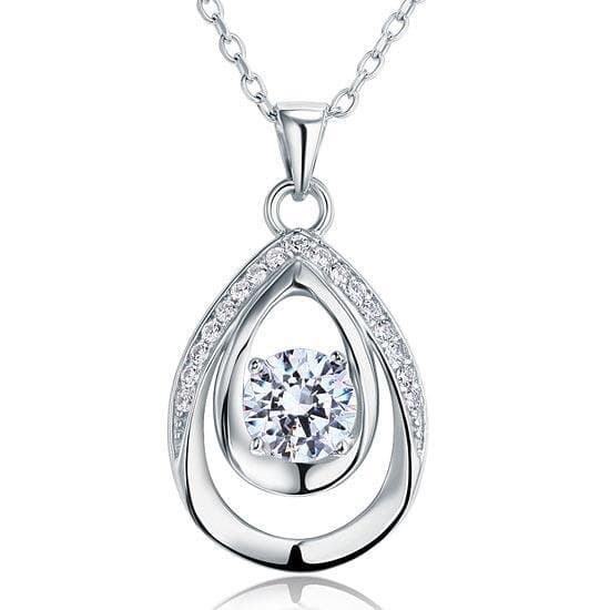 1 Carat Round Cut Silver Pendant Necklace Jewelry