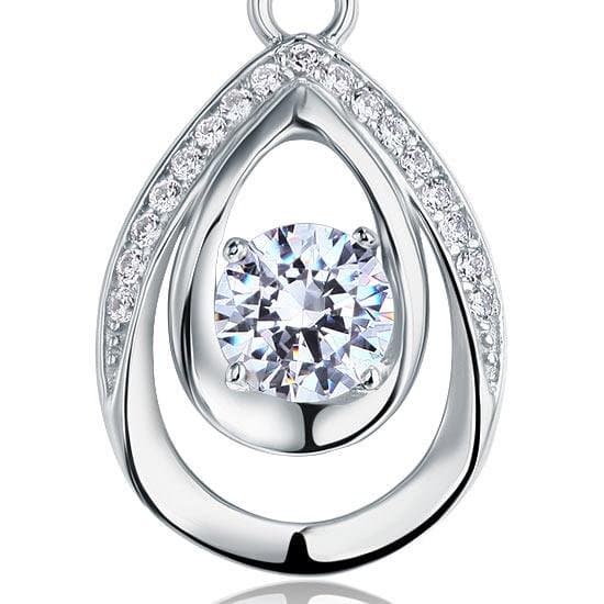 1 Carat Round Cut Silver Pendant Necklace Jewelry