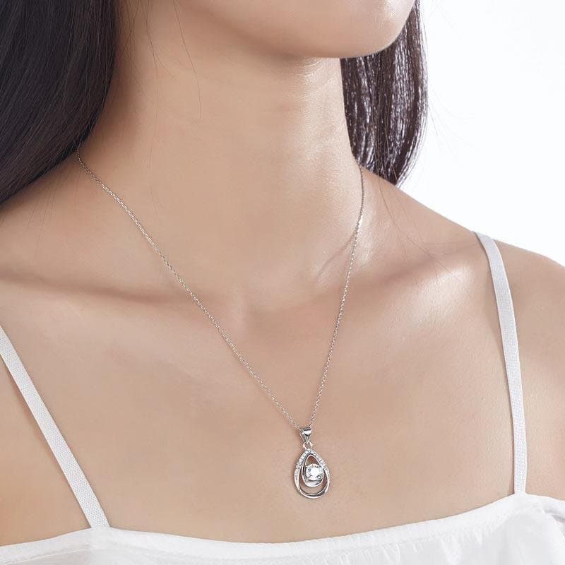 1 Carat Round Cut Silver Pendant Necklace Jewelry
