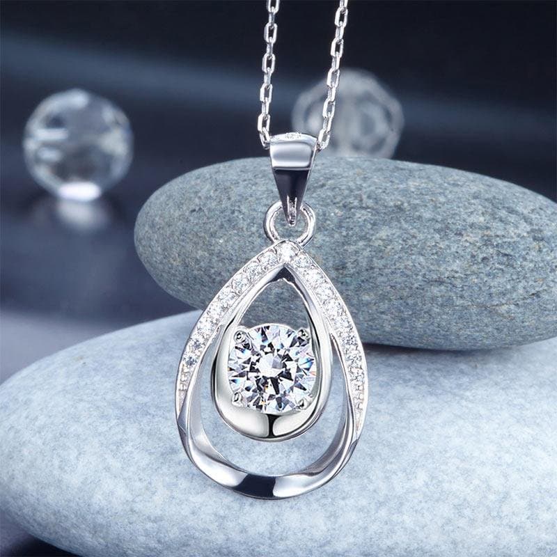 1 Carat Round Cut Silver Pendant Necklace Jewelry