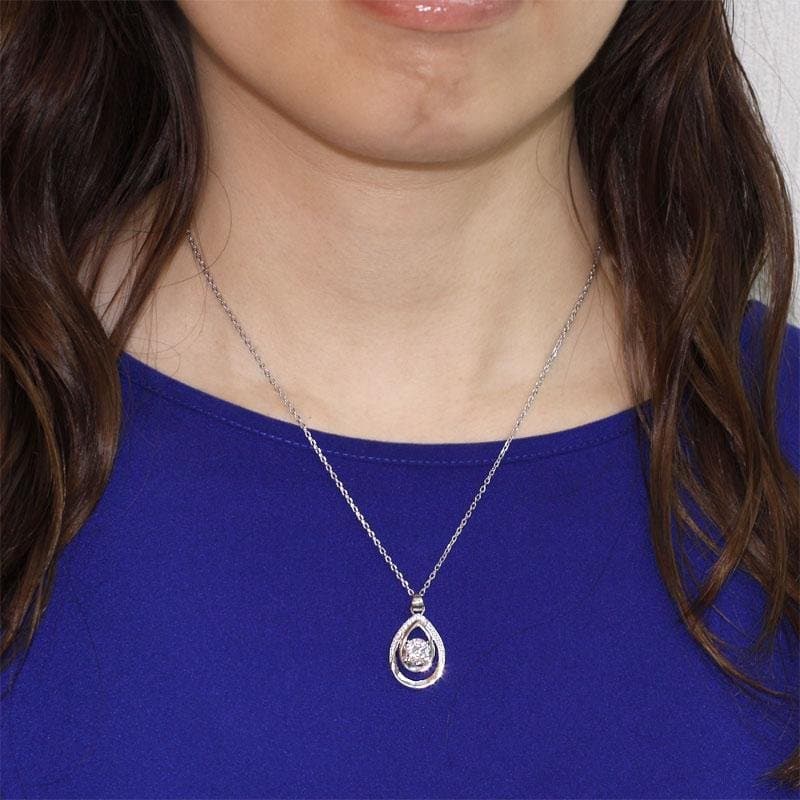 1 Carat Round Cut Silver Pendant Necklace Jewelry