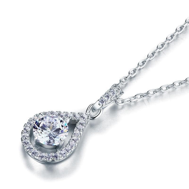 1 Carat Round Cut Created Diamond Pendant Necklace