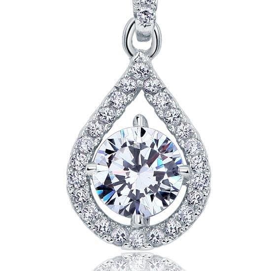 1 Carat Round Cut Created Diamond Pendant Necklace