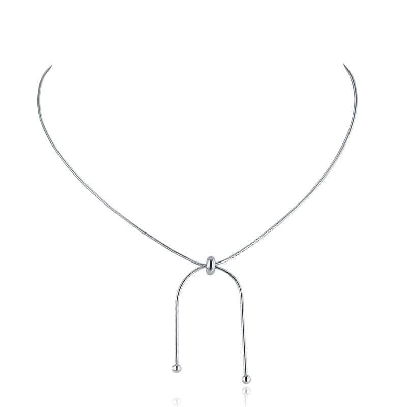 Adjustable Solid 925 Sterling Silver Necklace