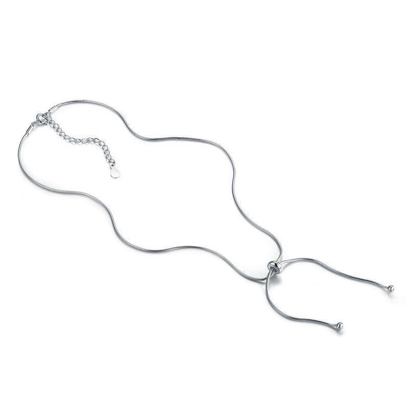 Adjustable Solid 925 Sterling Silver Necklace