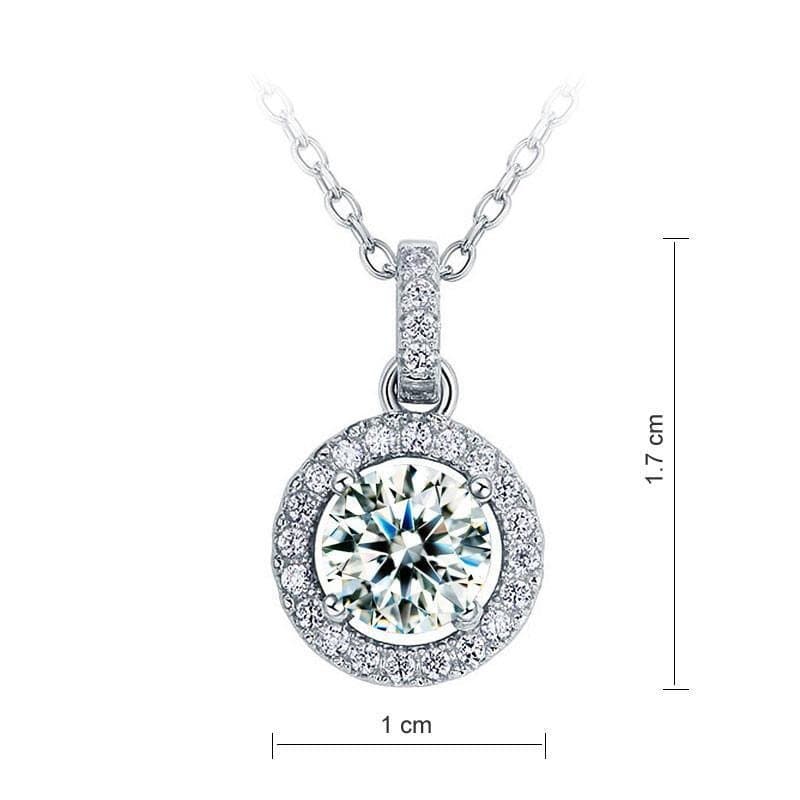 1 Carat Round Cut Created Diamond Pendant Necklace
