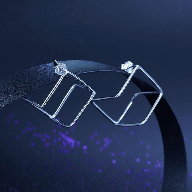 Cube Stud Sterling Silver Earrings