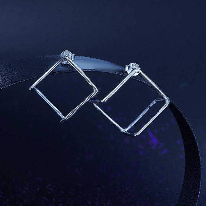 Cube Stud Sterling Silver Earrings