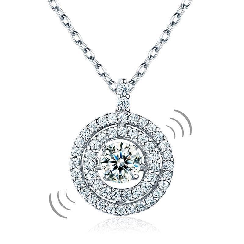 Dancing Stone Halo Pendant Necklace