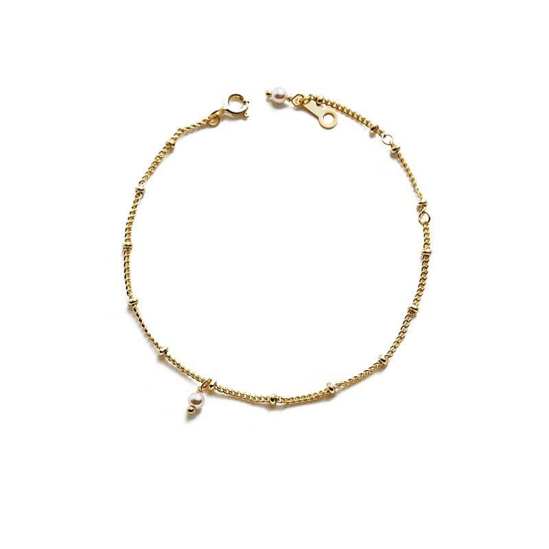 Shell Pearl 925 Sterling Silver Chain Bracelet