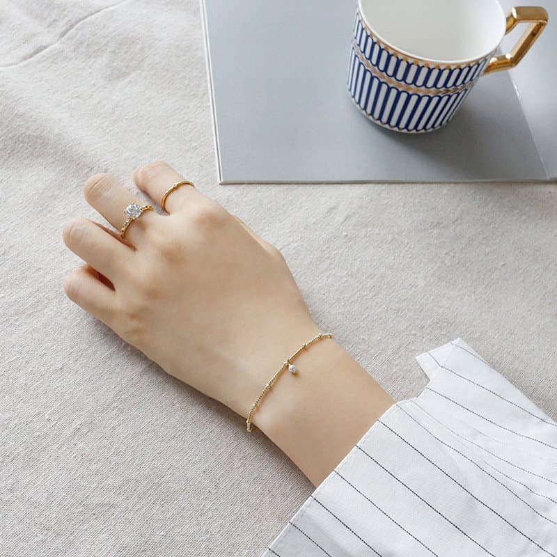 Shell Pearl 925 Sterling Silver Chain Bracelet