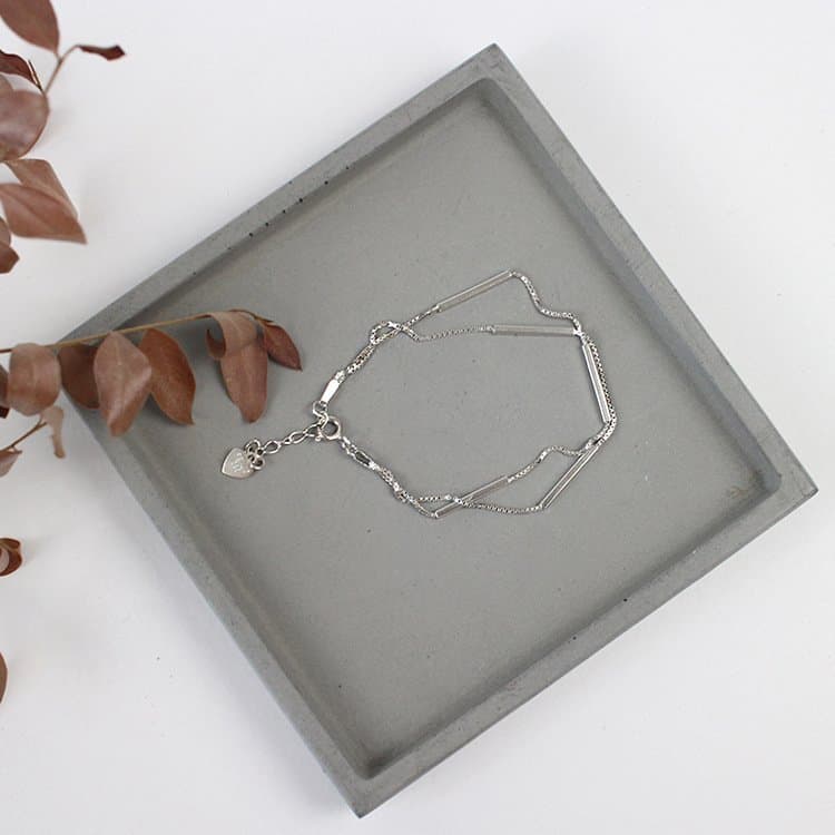 Double Layer Box 925 Sterling Silver Bracelet