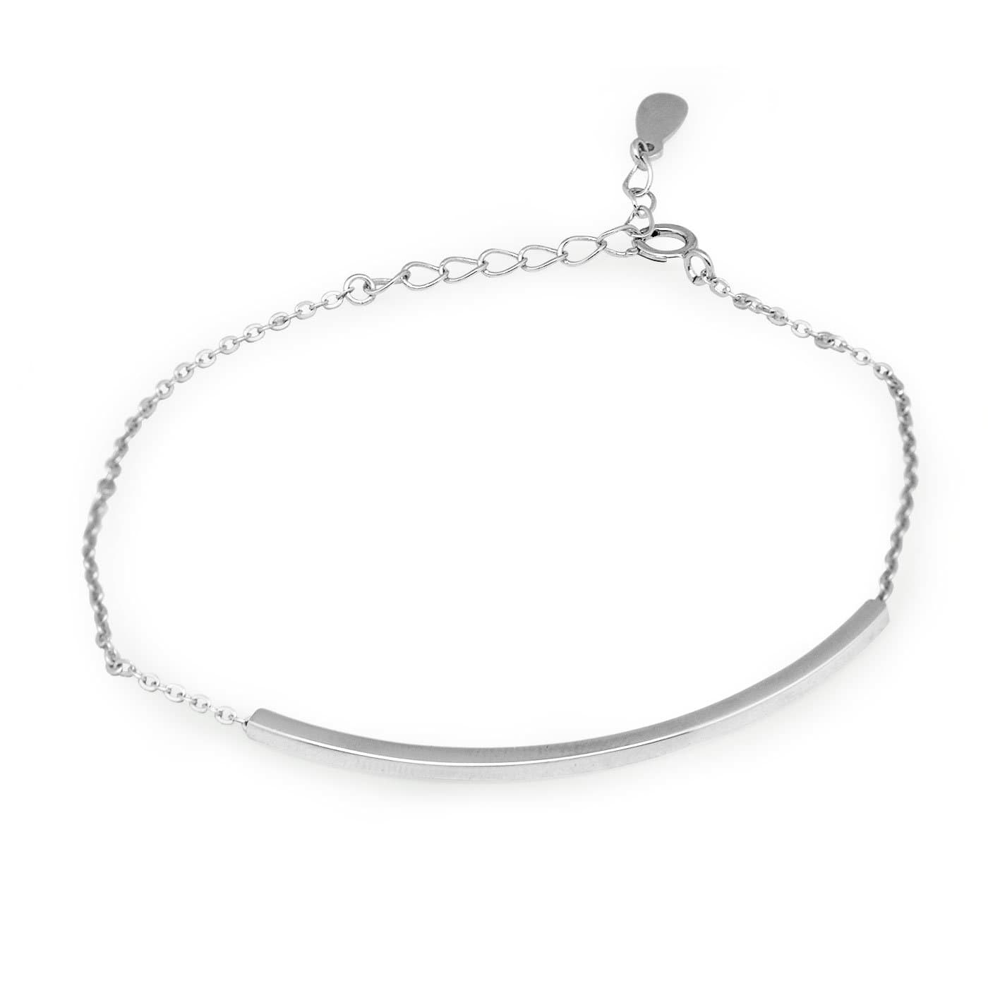 Silver 18K White Gold Solid 925 Sterling Silver Bracelet