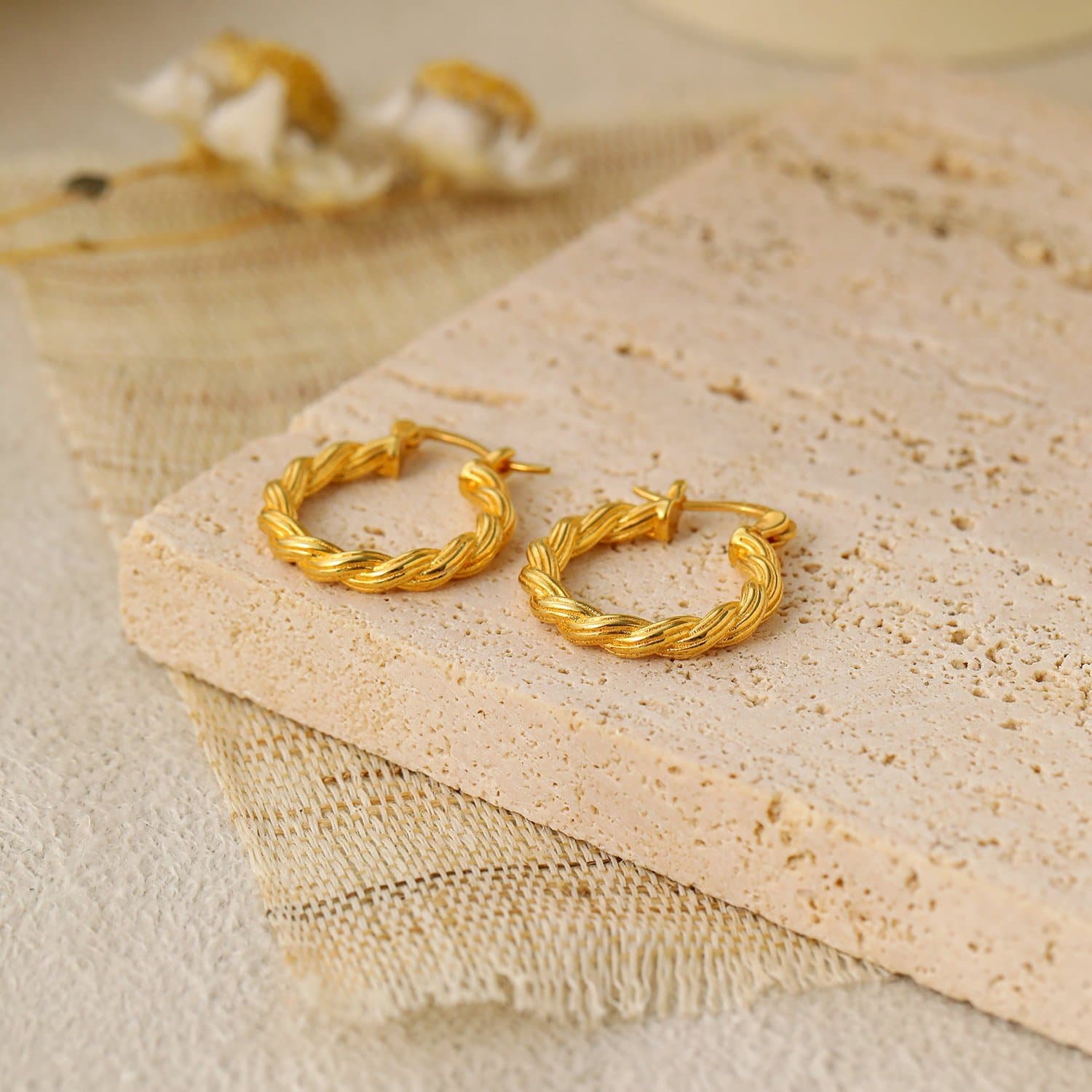 Twisted 925 Sterling Silver Hoop Earrings
