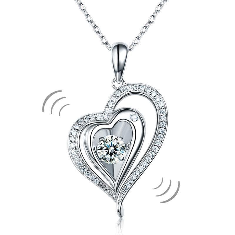 Dancing Stone Heart Pendant Necklace