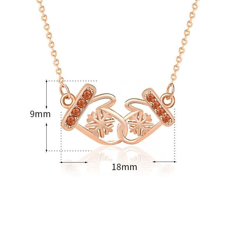 CZ Snowfalke Glove 925 Sterling Silver Necklace