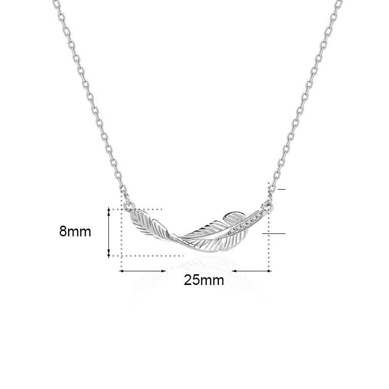 Twisted Feather CZ 925 Sterling Silver Necklace