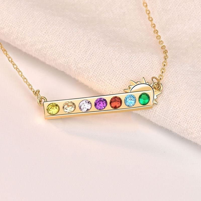 Colourful CZ Rainbow Sun 925 Sterling Silver Necklace
