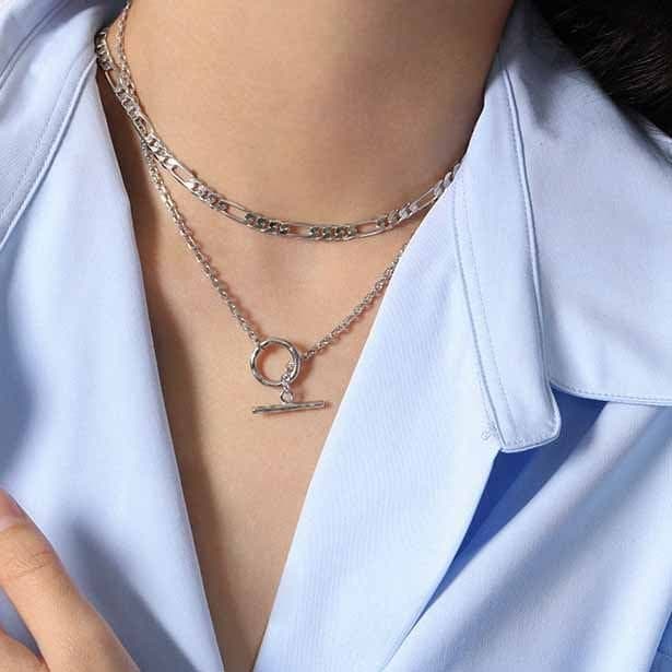 OT Buckle 925 Sterling Silver Chain Necklace