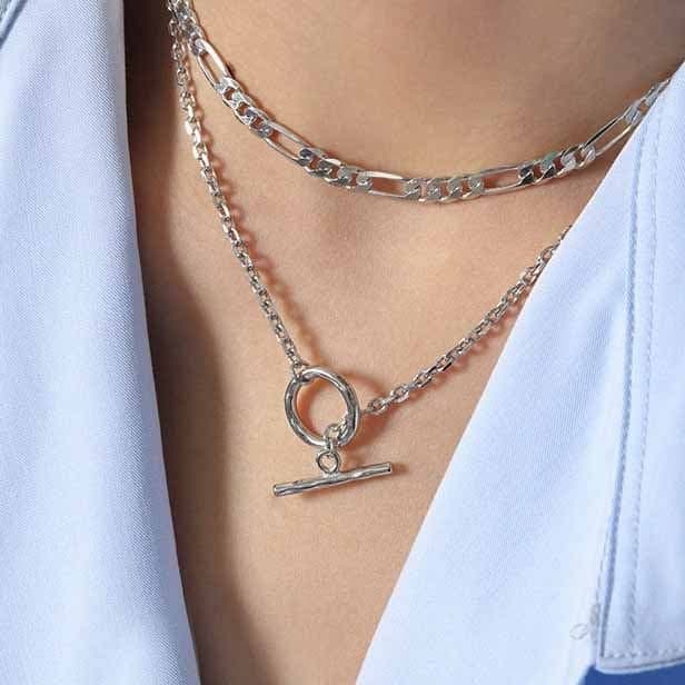 OT Buckle 925 Sterling Silver Chain Necklace