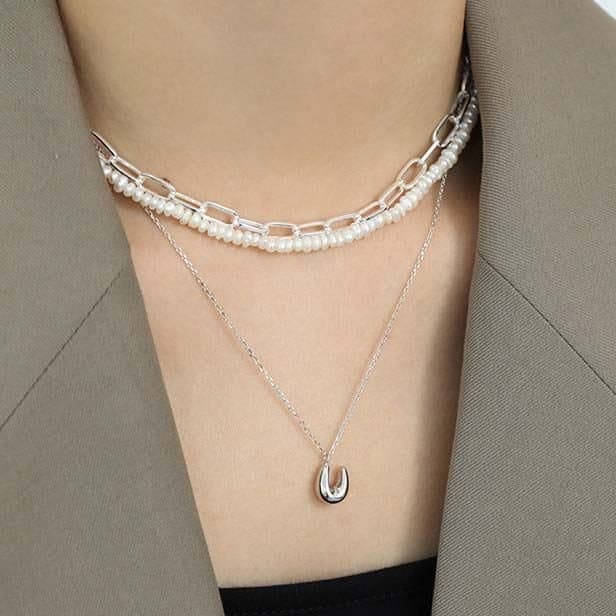 U Shape 925 Sterling Silver Necklace