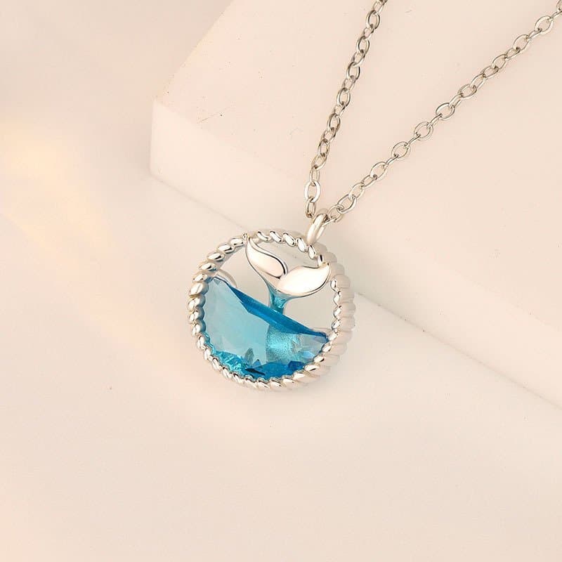 Mermaid Tears Ocean 925 Sterling Silver Necklace