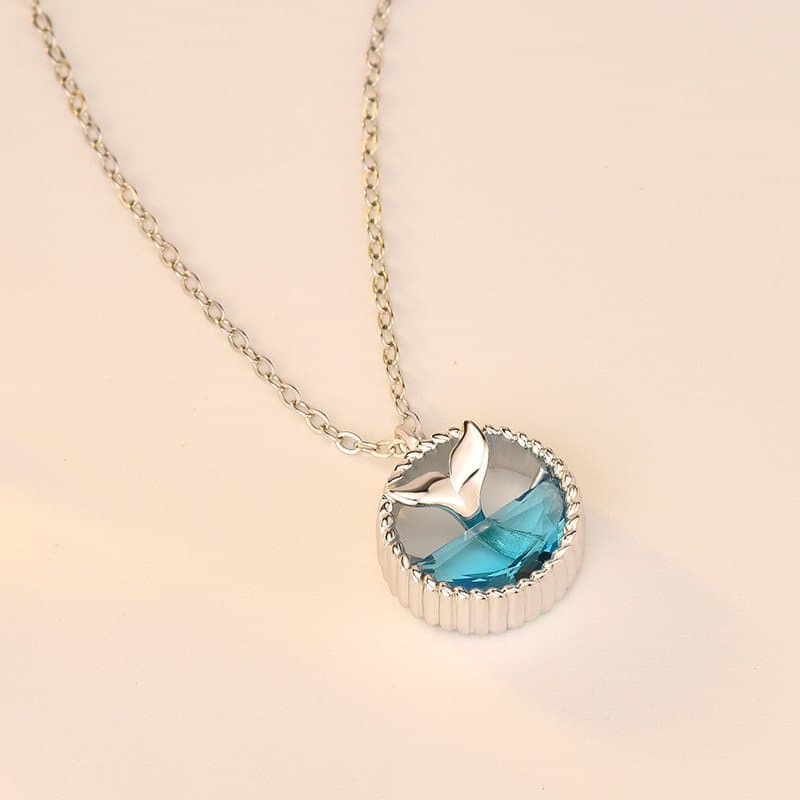 Mermaid Tears Ocean 925 Sterling Silver Necklace