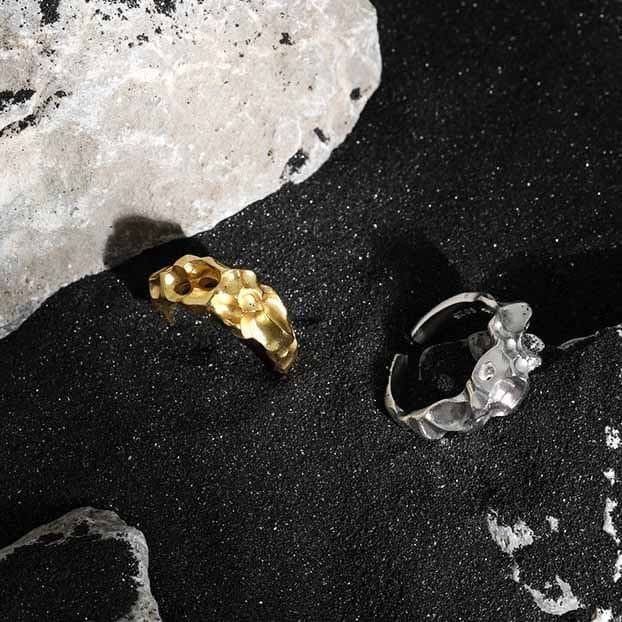 Irregular Rugged 925 Sterling Silver Adjustable Ring
