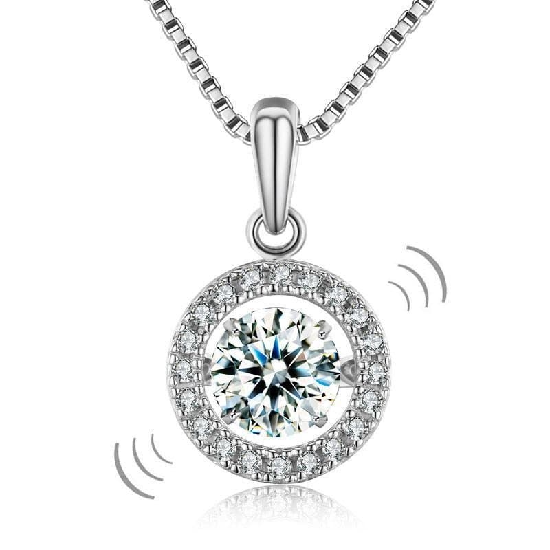 Dancing Stone Pendant Necklace 925 Sterling Silver
