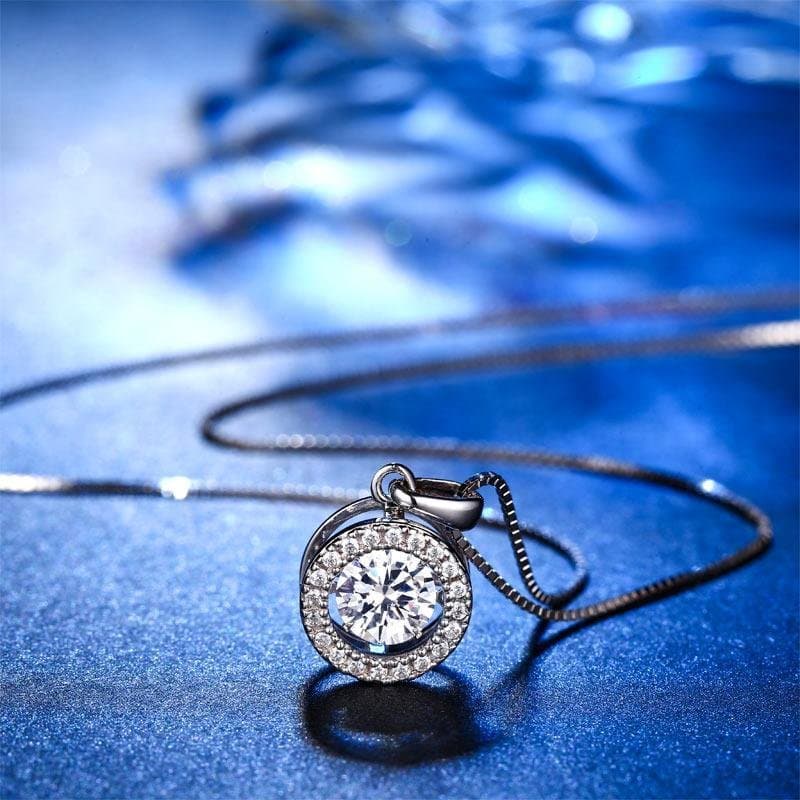 Dancing Stone Pendant Necklace 925 Sterling Silver