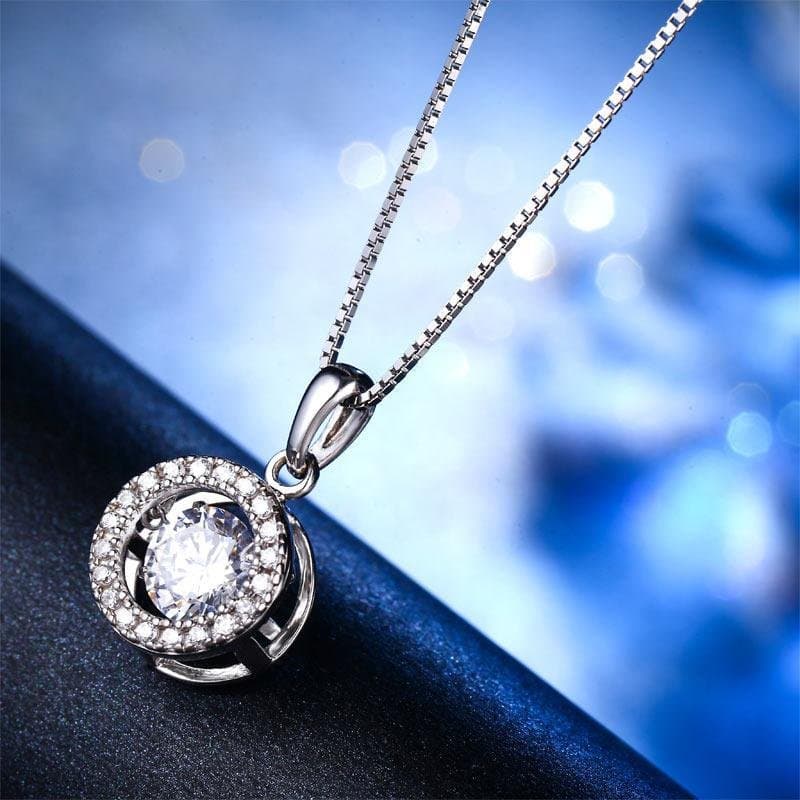 Dancing Stone Pendant Necklace 925 Sterling Silver