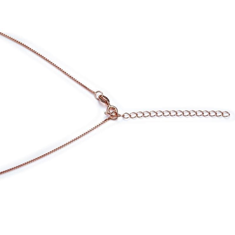 Dancing Stone Pendant Necklace Solid 925 Sterling Silver Rose Gold Plated