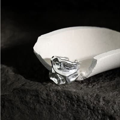Irregular Bump 925 Sterling Silver Adjustable Ring