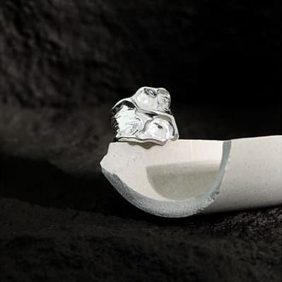 Irregular Bump 925 Sterling Silver Adjustable Ring