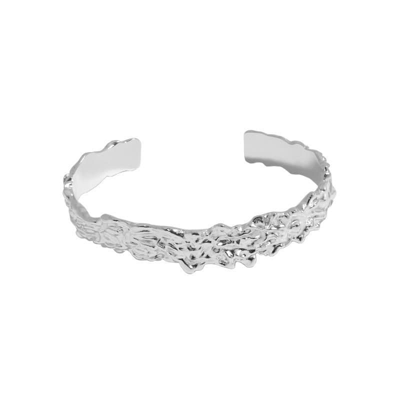 Irregular 925 Sterling Silver Open Bangle