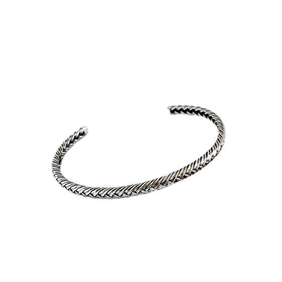 Weave 925 Sterling Silver Open Bangle