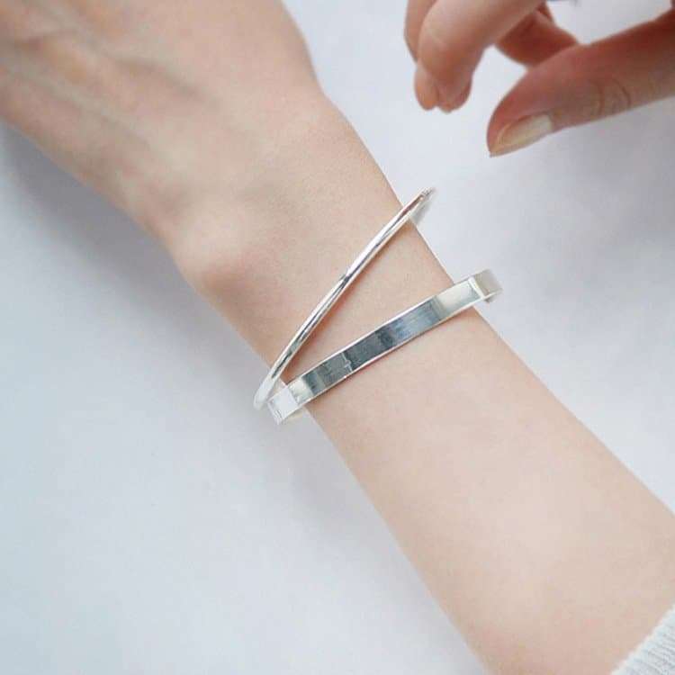 Smooth Surface 925 Sterling Silver Bangle