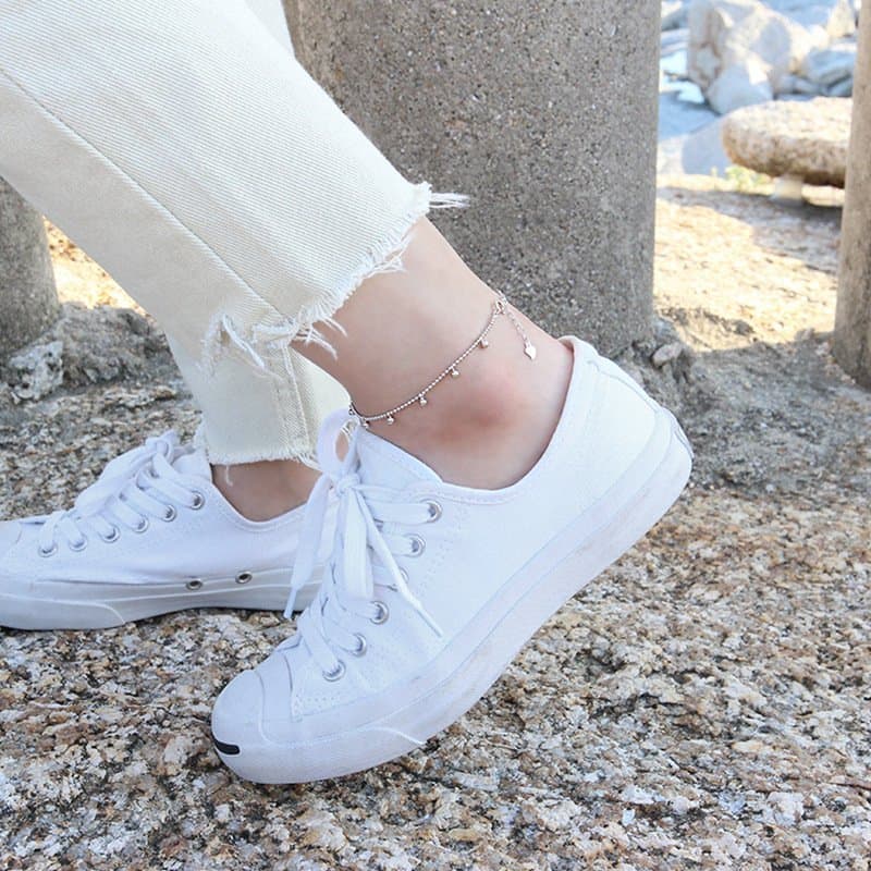 Dangle Beads Chain 925 Sterling Silver Anklet