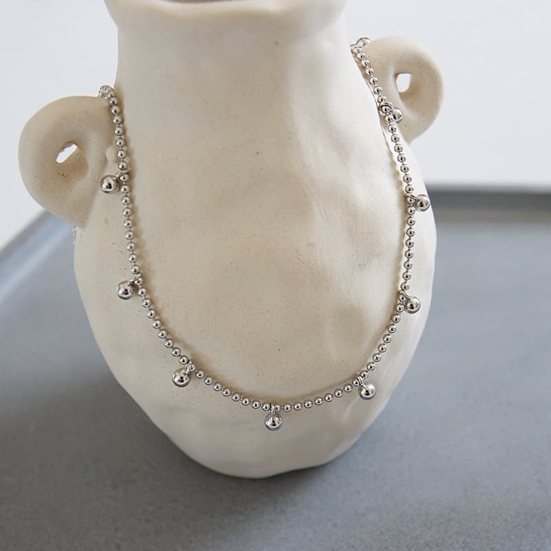 Dangle Beads Chain 925 Sterling Silver Anklet