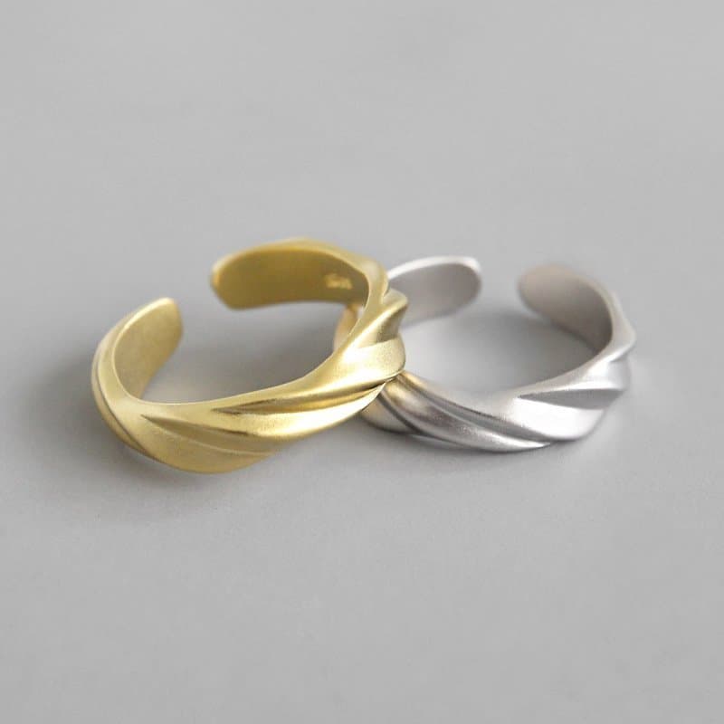 Twisted 925 Sterling Silver Adjustable Ring