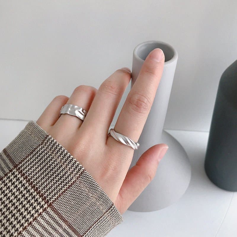 Twisted 925 Sterling Silver Adjustable Ring