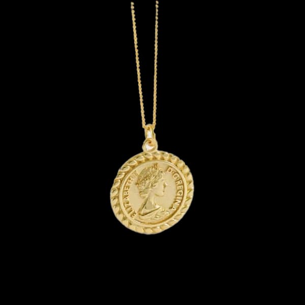 Portrait Elizabeth Coin 925 Sterling Silver Necklace