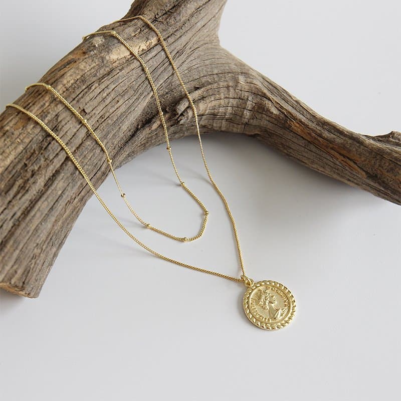 Portrait Elizabeth Coin 925 Sterling Silver Necklace