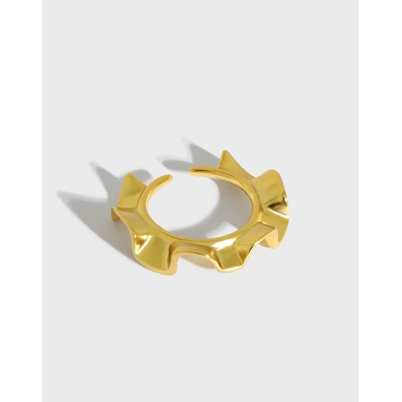 Irregular Wave Sunshine 925 Sterling Silver Adjustable Ring