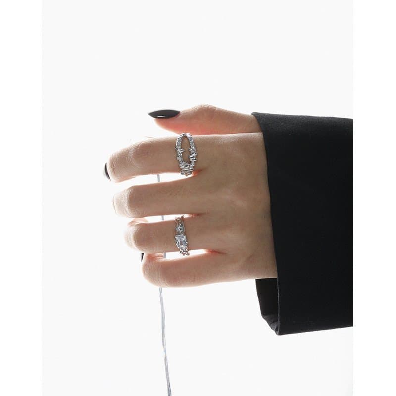 Bubbles Open Mouth 925 Sterling Silver Adjustable Ring