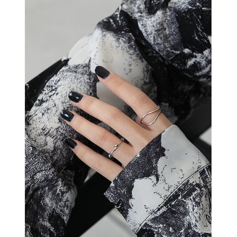 Double Layers Cross 925 Sterling Silver Adjustable Ring